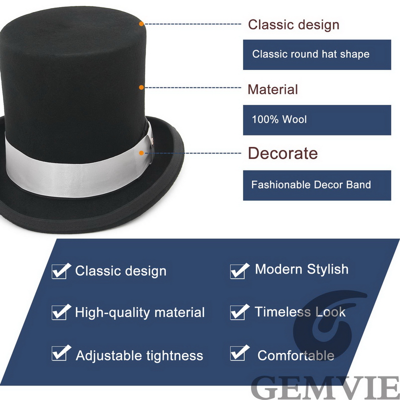GEMVIE 17cm 100% Wool Felt Top – Fedora Hat Wool Bewertung und Preis