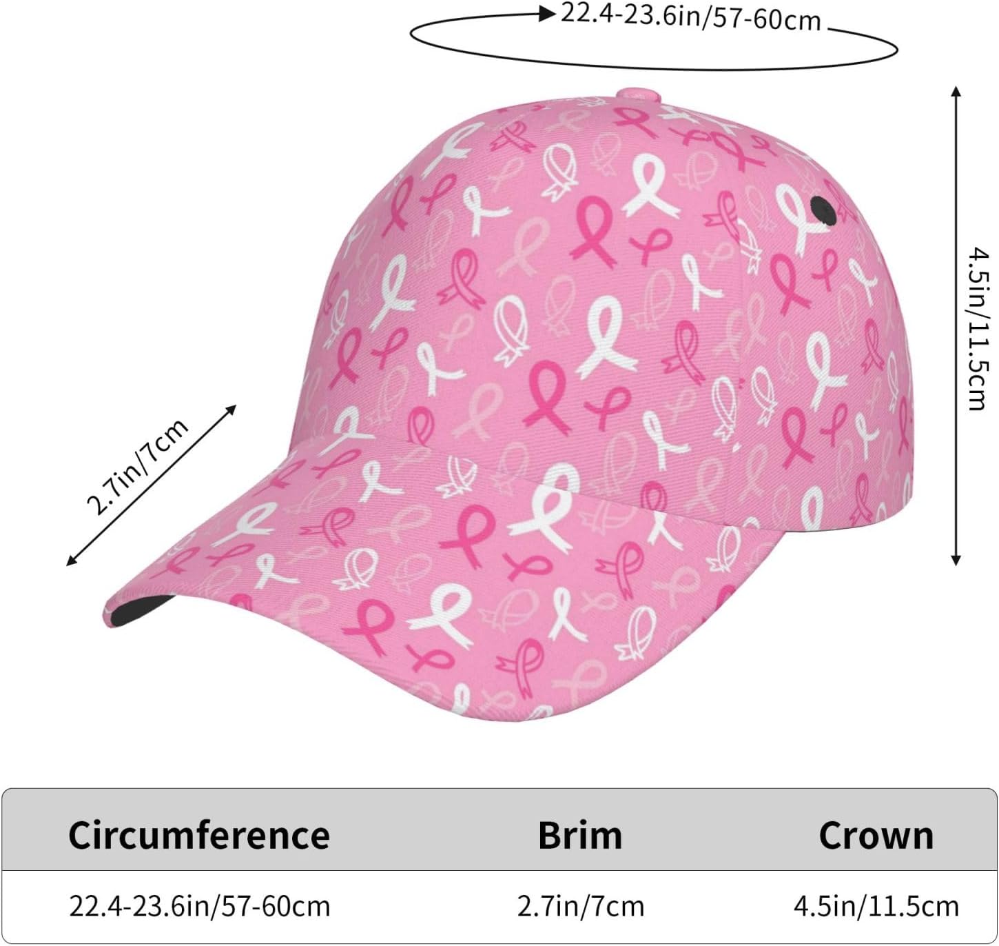 Pink and White Ribbon Bow Prin – Golf Cap Dad Bewertung und Preis