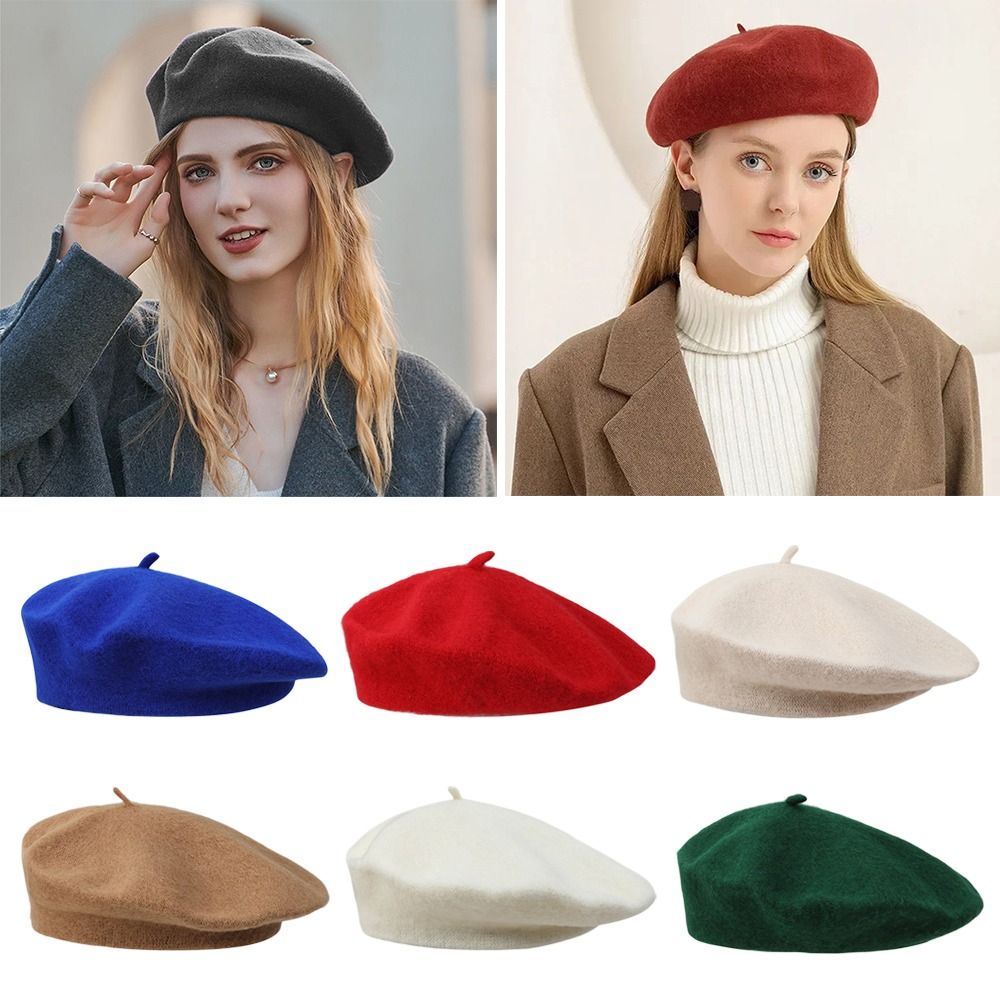 Solid Color Elegant Lady All M – Beret French Wool Bewertung und Preis