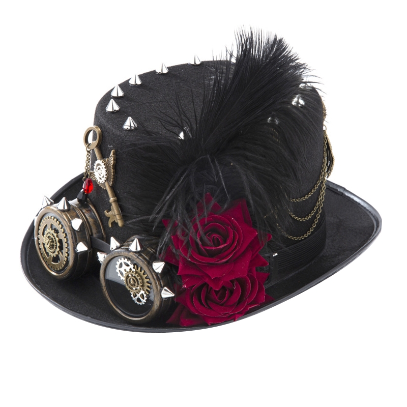 Y166 Vintage Steampunk Hat Top – Fedora Hat Wool Bewertung und Preis