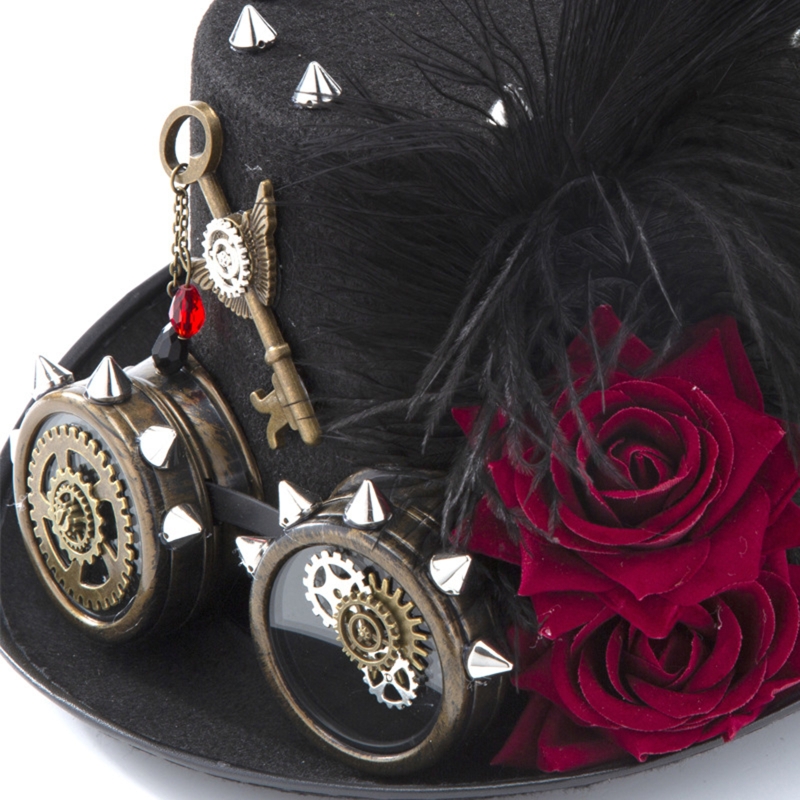 Y166 Vintage Steampunk Hat Top – Fedora Hat Wool Bewertung und Preis