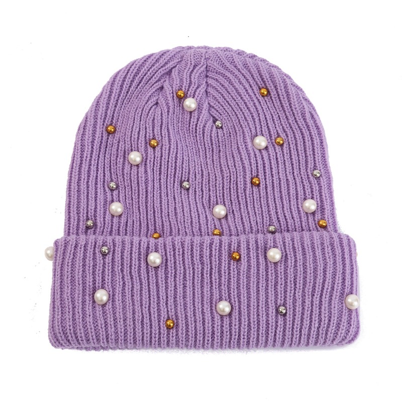 Women's Winter Faux Pearl Embe – Beanie Cuffed Knit Bewertung und Preis