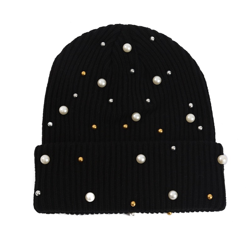 Women's Winter Faux Pearl Embe – Beanie Cuffed Knit Bewertung und Preis