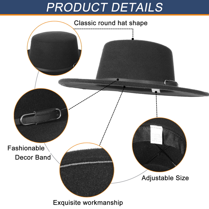 Elegant Wide Brim Fedora Hat f – Fedora Hat Wool Bewertung und Preis