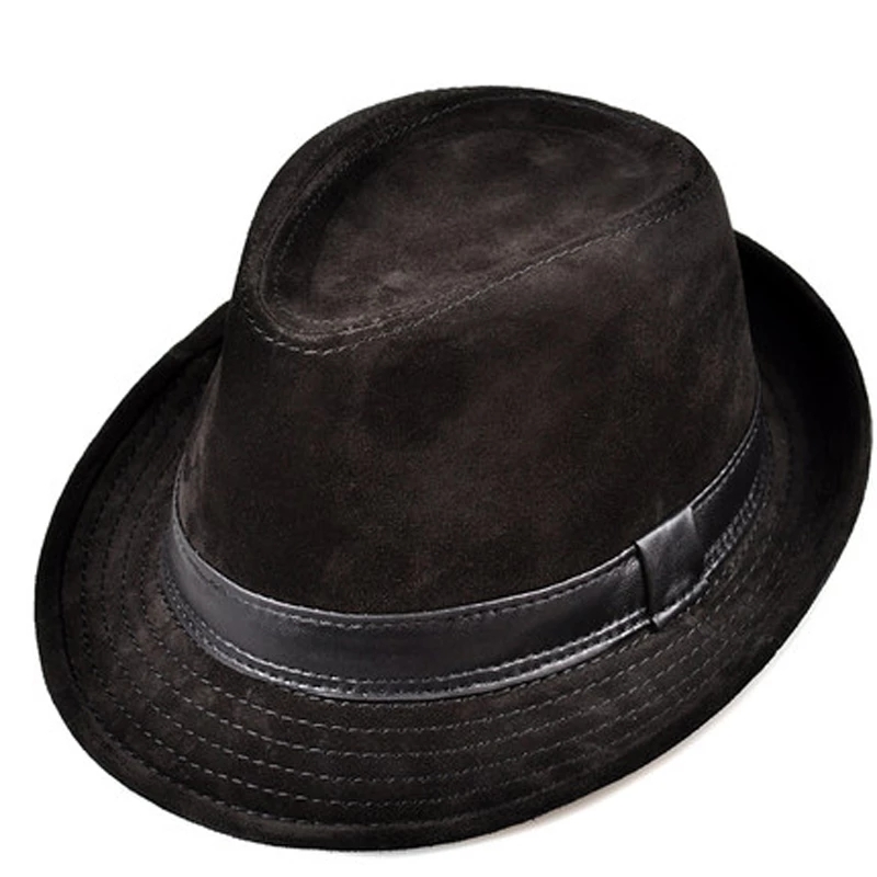 Men Genuine Leather Suede Cow  – Fedora Hat Wool Bewertung und Preis