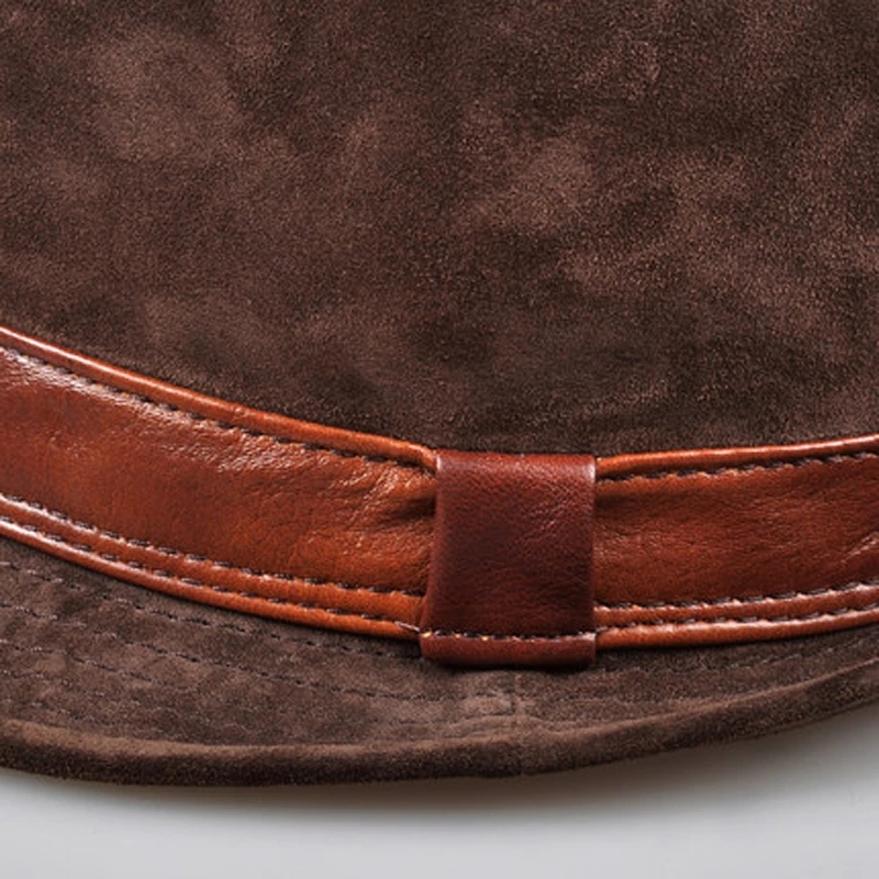 Men Genuine Leather Suede Cow  – Fedora Hat Wool Bewertung und Preis